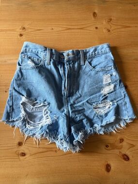 Levi Straus Light Blue Distressed Denim Shorts